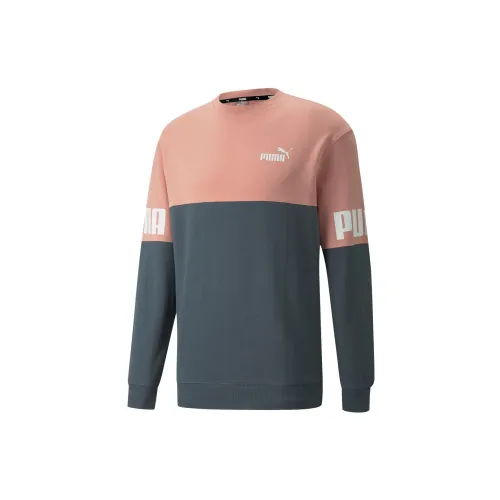 PUMA Sweatshirts Men Gray Blue - Rose Pink