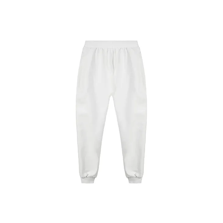 NORVINCY Elastic Cuff Stretch Knitted Sweatpants Unisex White-2