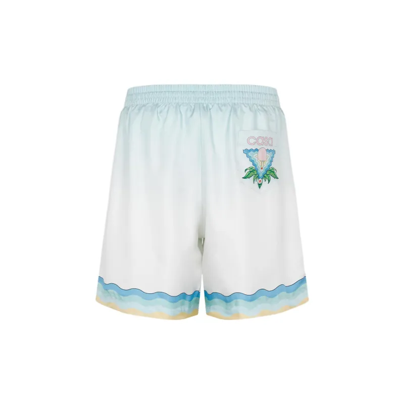CASABLANCA Memphis Icon Silk Shorts-1