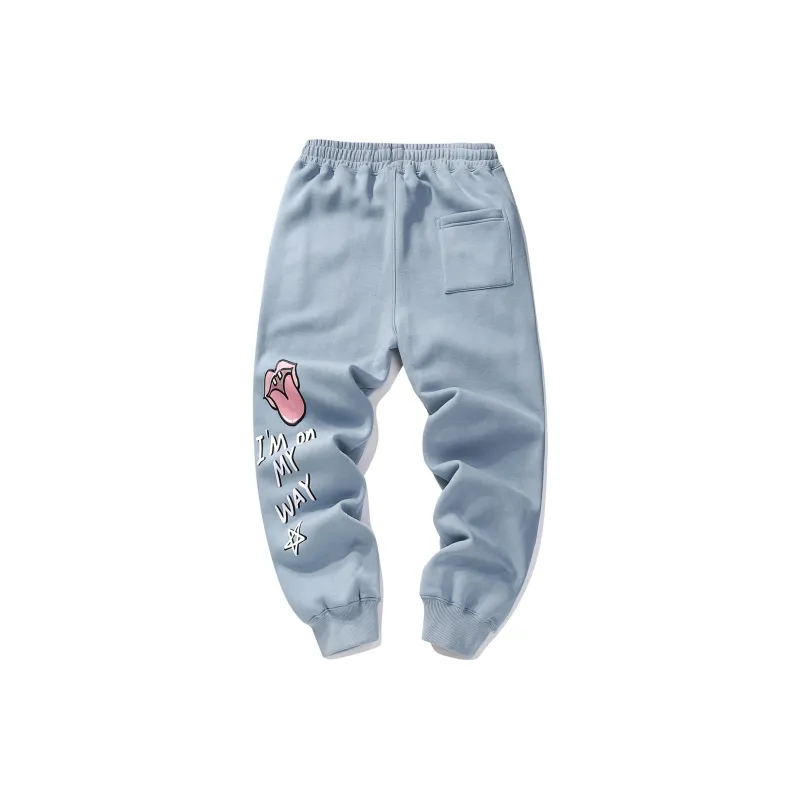 Guuka Knitted Sweatpants Unisex Blue-1