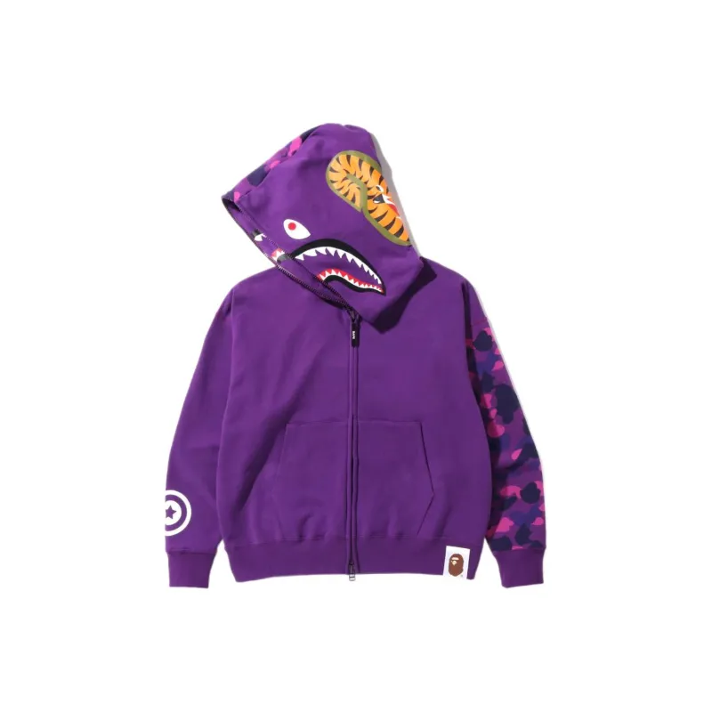 Bape Color Camo Giant Shark Loose Fit Full Zip Hoodie-8