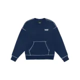 Vans Logo Letter Print Crewneck Pullover Sweatshirt Navy Blue