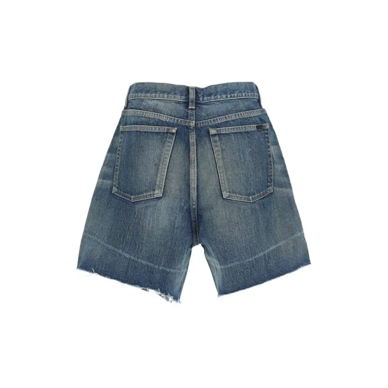SAINT LAURENT SS22 Denim Shorts Men's Blue-1