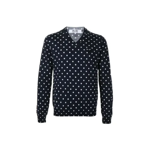 CDG Play Sweaters Men Dark Blue