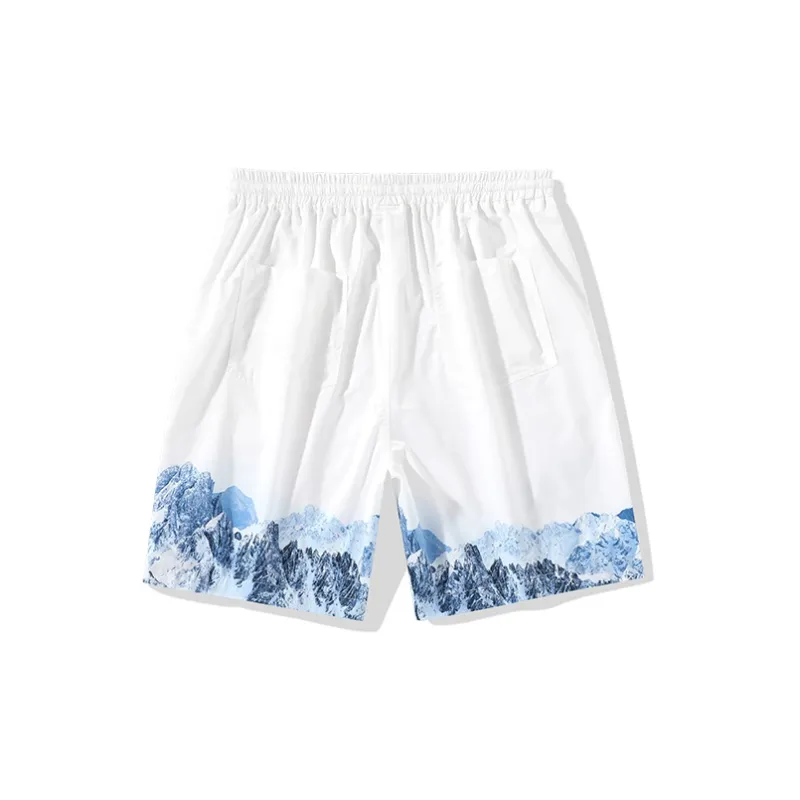 LAMLICKA Loose Fit Shorts Unisex White-1