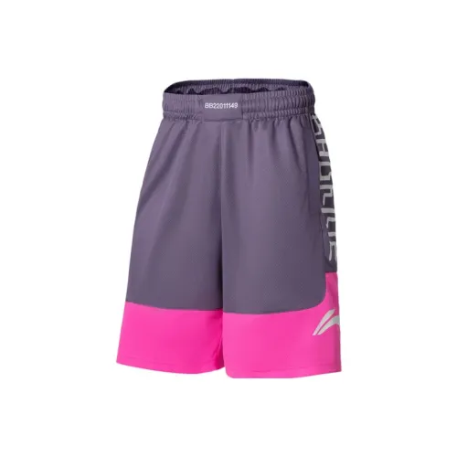 LINING Badfive Casual Shorts Men Sacred Purple Fluorescent Glowing Pink