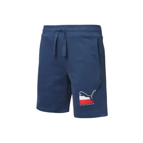 PUMA Denim Shorts Men Dark Denim Blue