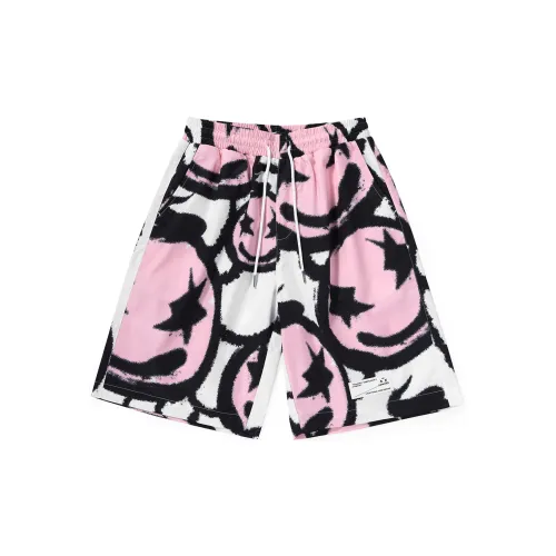 GENANX Casual Shorts Unisex Printed Pink