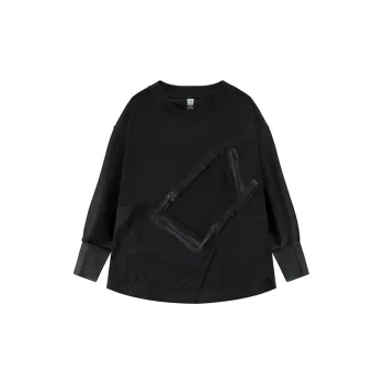 NORVINCY Solid Color Crew Neck Drop Shoulder Sweatshirt Without Hood Unisex