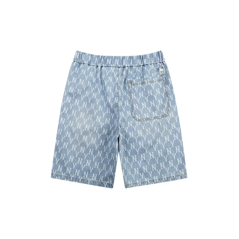 MLB Old Flower Casual Shorts Unisex Blue-1