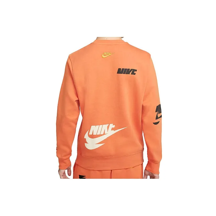 Nike Sportswear Essentials Series Sweatshirts Men Orange-3