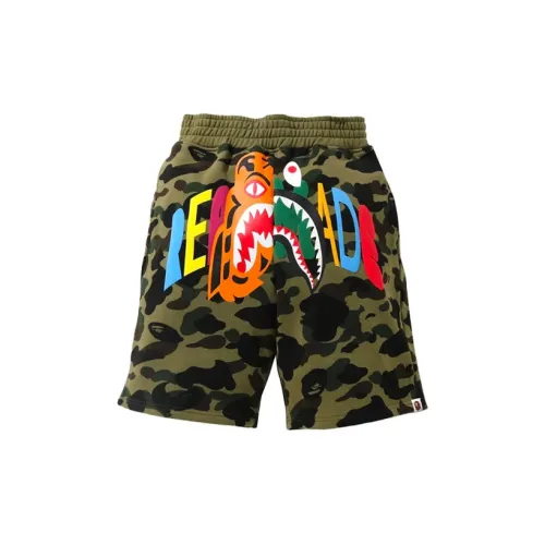 Readymade X A BATHING APE Shark Series Casual Shorts Men Army Green