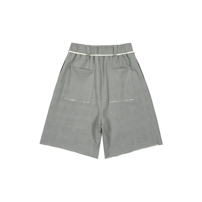 LOSTCTRL Loose Fit Shorts Unisex Light Gray-1