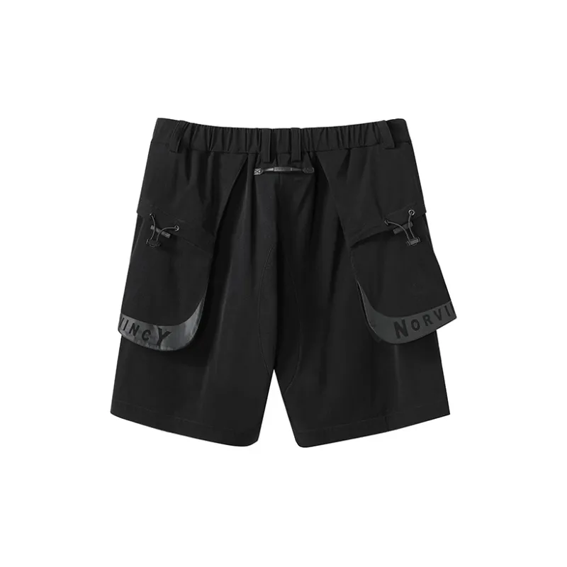 NORVINCY Urban Techwear Elastic String 3D Effect Patch Pocket Casual Shorts Unisex-1