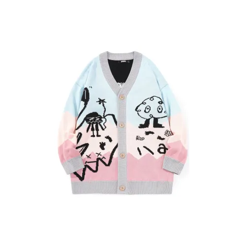 GENANX Sweaters Unisex Blue Pink