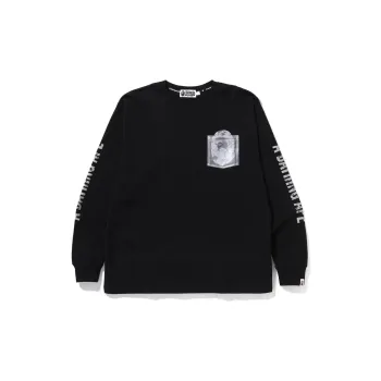 A BATHING APE Reflective Solid Camo Ape Head Relaxed Fit Pocket L/S Tee