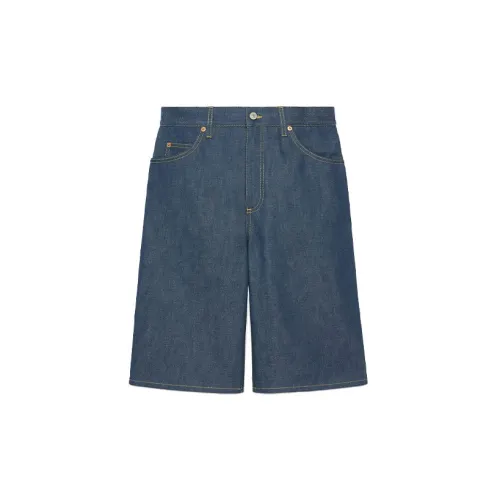 GUCCI Denim Shorts Men Dark Blue