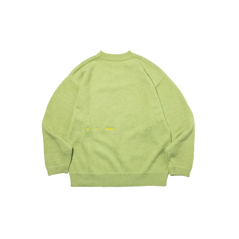 ROARINGWILD Ponpom Sweater Unisex Grass Green-1