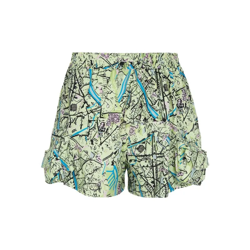 FENDI Map Printed Pocket Detailed Cargo Shorts-1