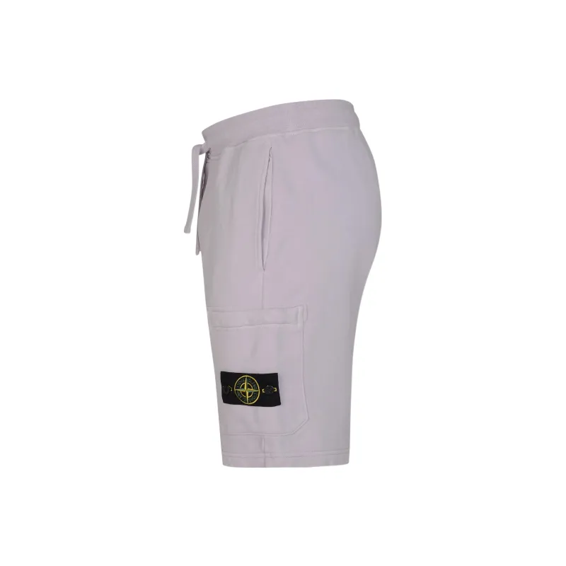 STONE ISLAND 64651 Cotton Fleece Garment Dyed Shorts-2