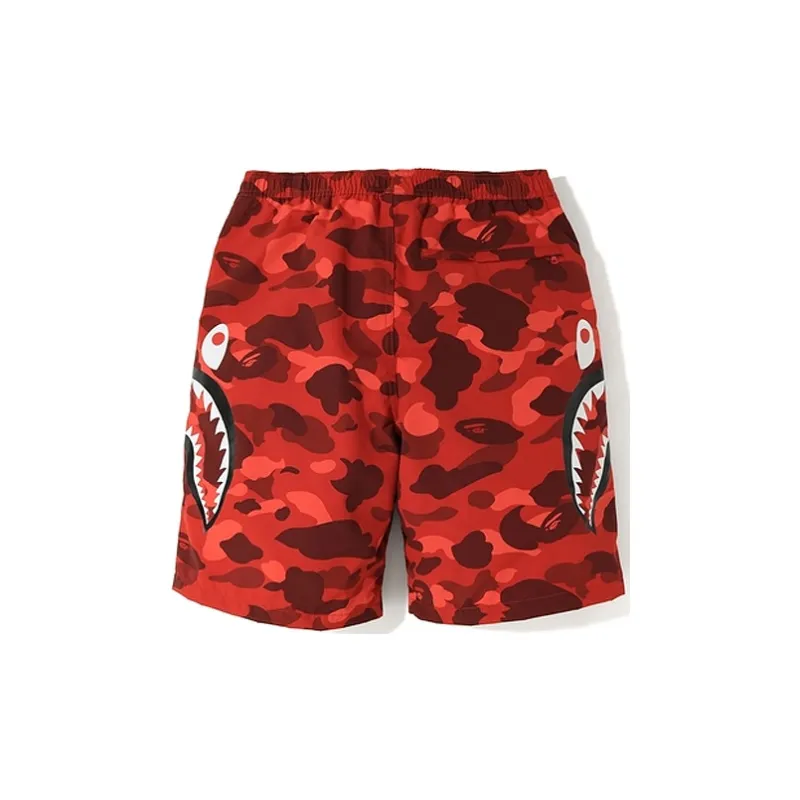 Bape Color Camo Side Shark Beach Shorts-1