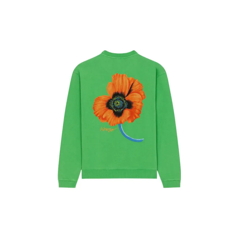 KENZO Poppy Flower Series Sweatshirts Men Green-1
