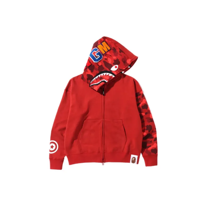 Bape Color Camo Giant Shark Loose Fit Full Zip Hoodie-6