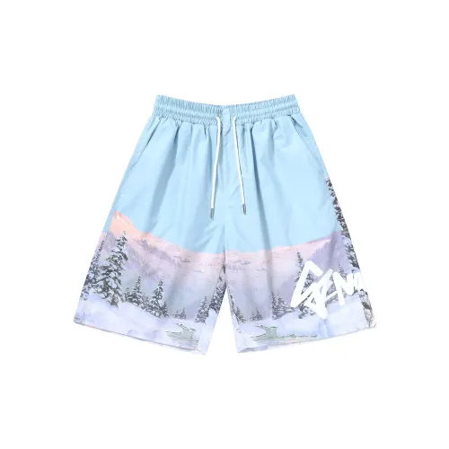 GENANX Casual Shorts Unisex Print Blue