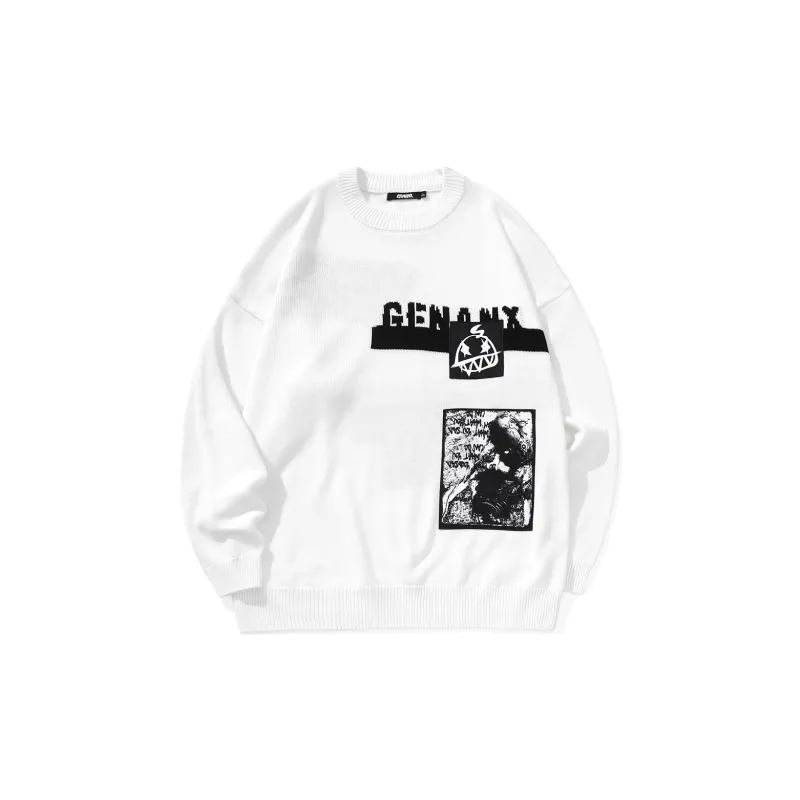 GENANX Sweaters Unisex White-1