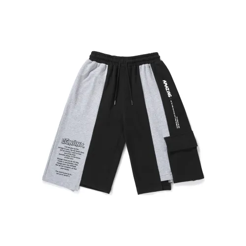 GENANX Casual Shorts Unisex Black Gray