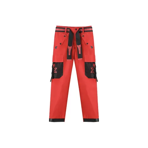 NORVINCY Casual Pants Unisex Red