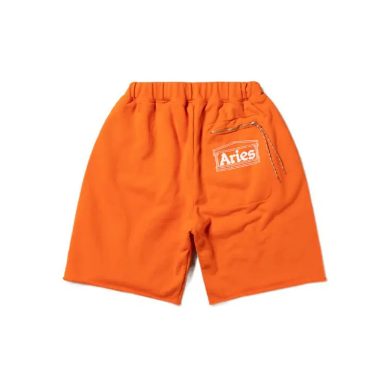 Aries Logo Printed Straight Leg Track Shorts-1