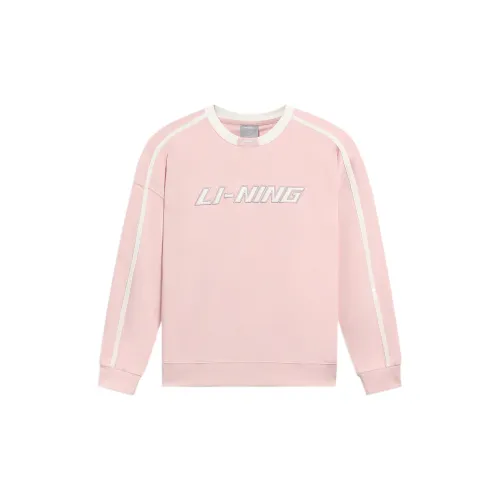 LINING Sports Life Collection Sweatshirts Unisex Light Aqua Pink