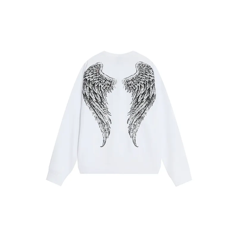 TCH Sweatshirts Unisex White With Black Logo-1