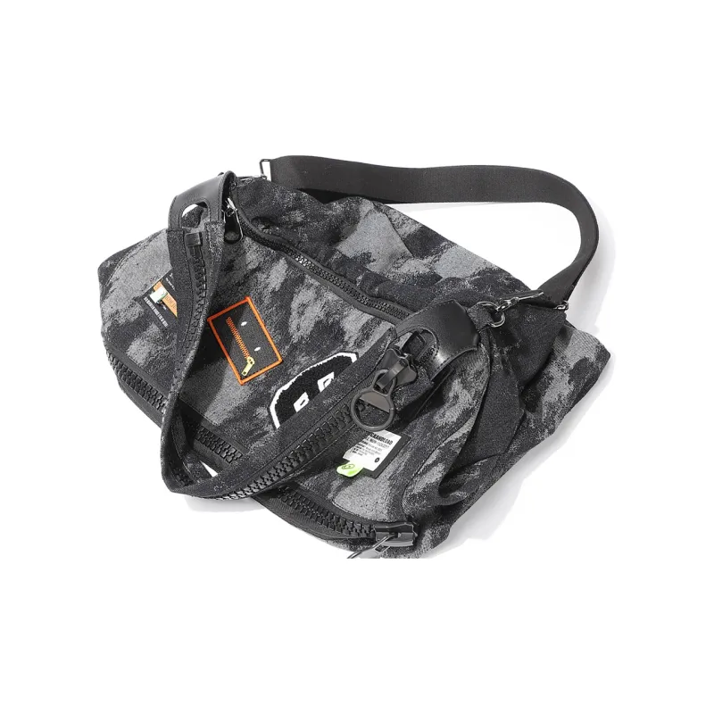 MASTER CANVAS Fabric Shoulder Bag Crossbody Bag Travel Bag Gym Bag Large Size Unisex Black Gray Color-3