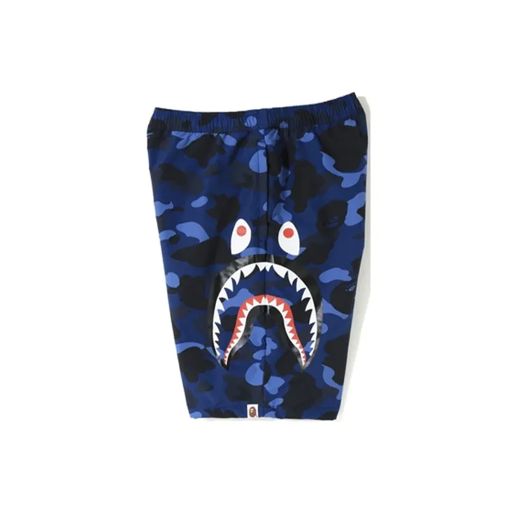 Bape Color Camo Side Shark Beach Shorts-2