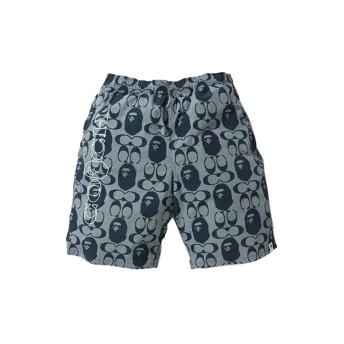 A BATHING APE Bape X Coach Collaboration Casual Shorts Men Navy