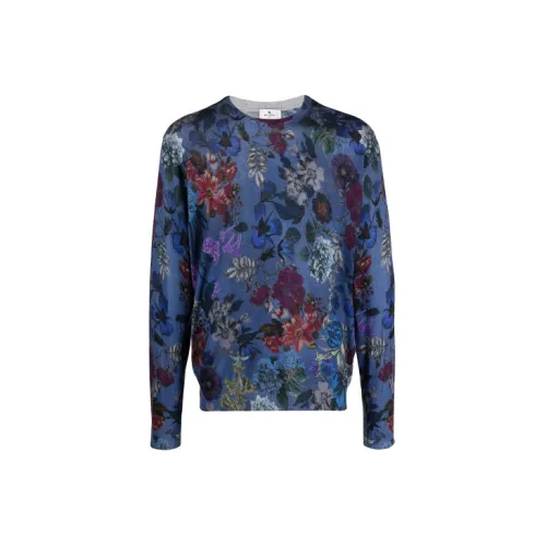 ETRO Cashmere Sweaters Men Blue Purple