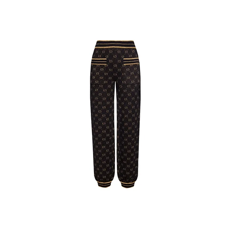 GUCCI Knitted Sports Pants Women's Black-1