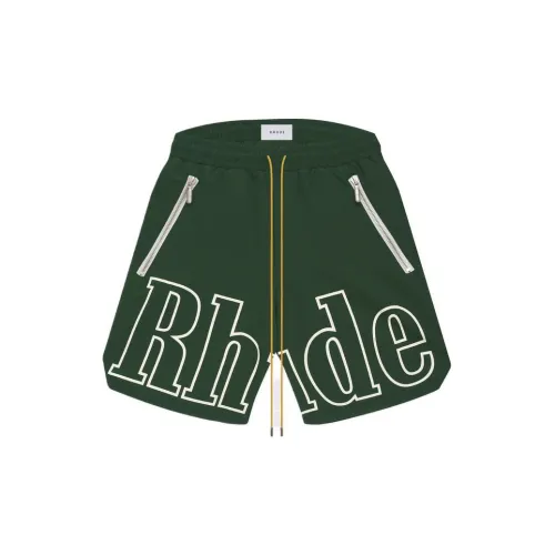 RHUDE Casual Shorts Men Green