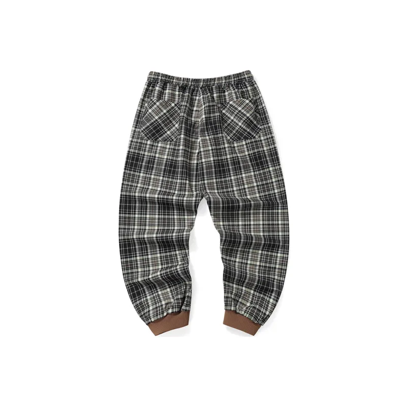 BIRDTALK Knitted Sweatpants Unisex Plaid-1