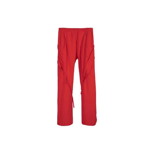 Post Archive Faction Paf X FILA Knitted Sweatpants Unisex Red