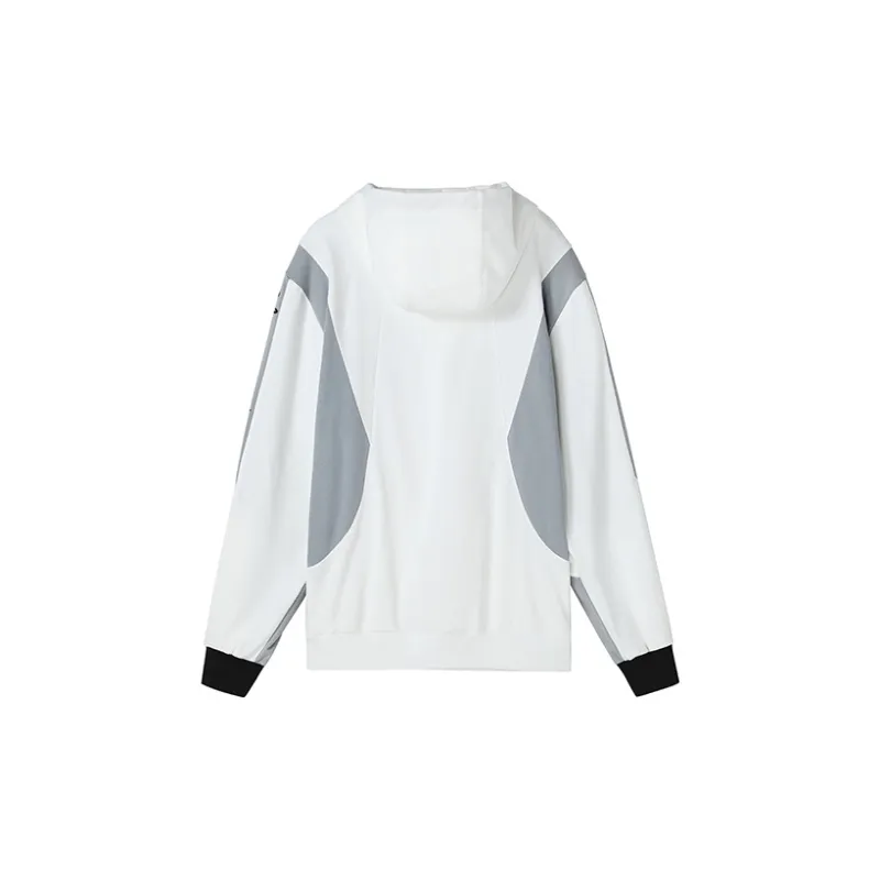 NORVINCY Breathable Letter Print Color Blocking Half Open Collar Sweatshirt Unisex-4