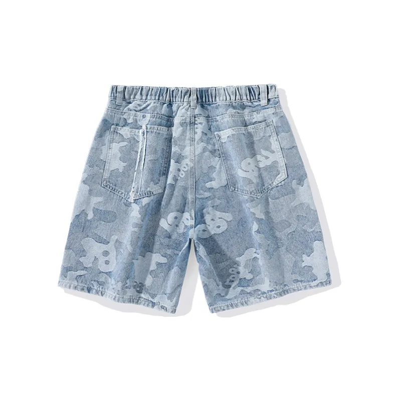 LAMLICKA Loose Fit Shorts Unisex Blue-1