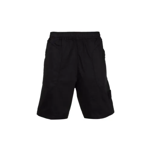 STONE ISLAND L13F2 Stretch Cotton Lyocell Satin Ghost Piece Garment Dyed Shorts Black