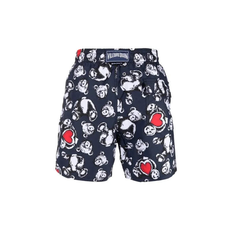 PALM ANGELS X Vilebrequin Bear print Swim Shorts-1