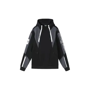 NORVINCY Breathable Letter Print Color Blocking Half-Open Collar Sweatshirt Unisex