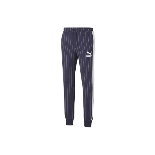 PUMA Pinstripe Casual Pants Men Tweed Blue