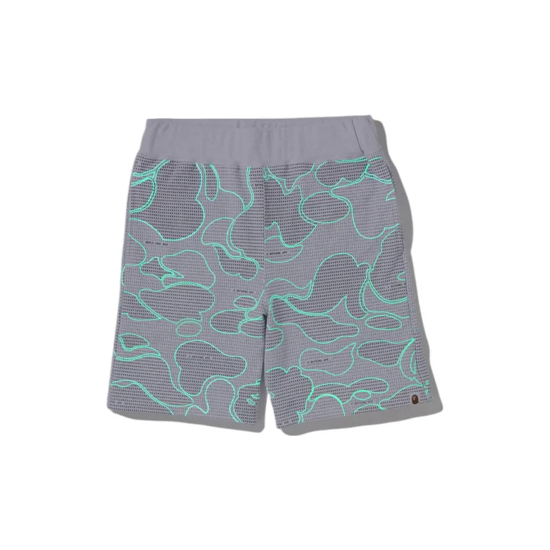Bape Text Code Camo Sweat Shorts-5