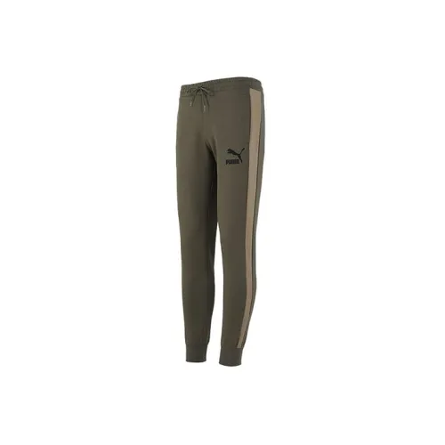 PUMA Knitted Sweatpants Men Olive Green